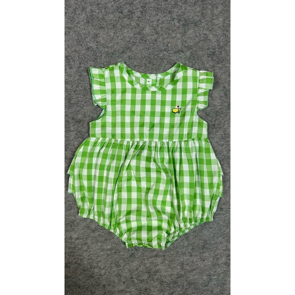 The Masters Kids Infant Bubble - Green Gingham Size 6-12M